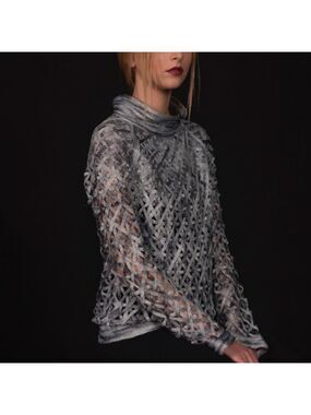 Pe De Chumbo Handmade Open Knit Woven Cocktail Party Top  Gold, Bronze, Black